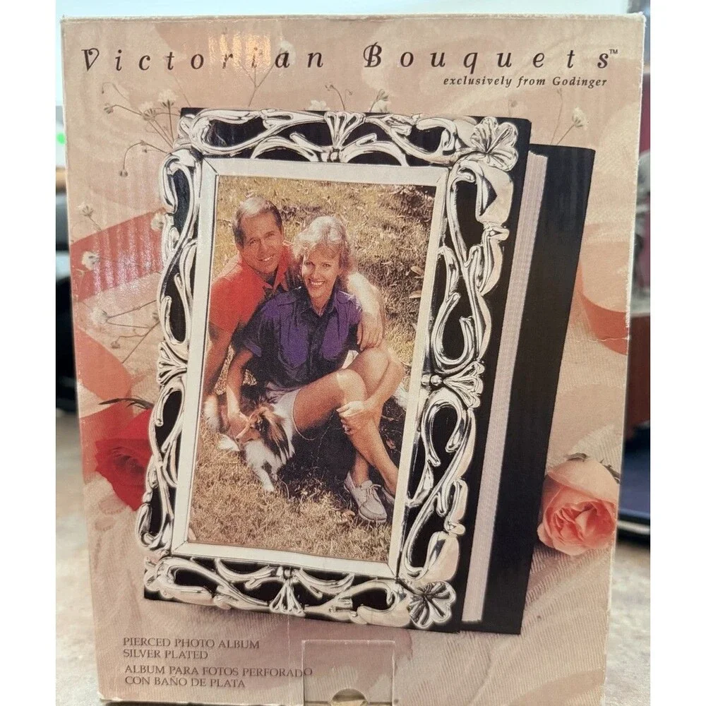 VTG Godinger Silver Plated Photo Album Satin Rose Holds 100 4